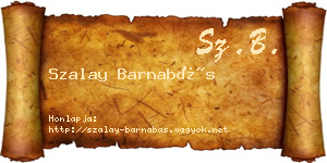 Szalay Barnabás névjegykártya