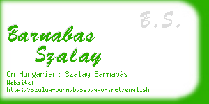 barnabas szalay business card